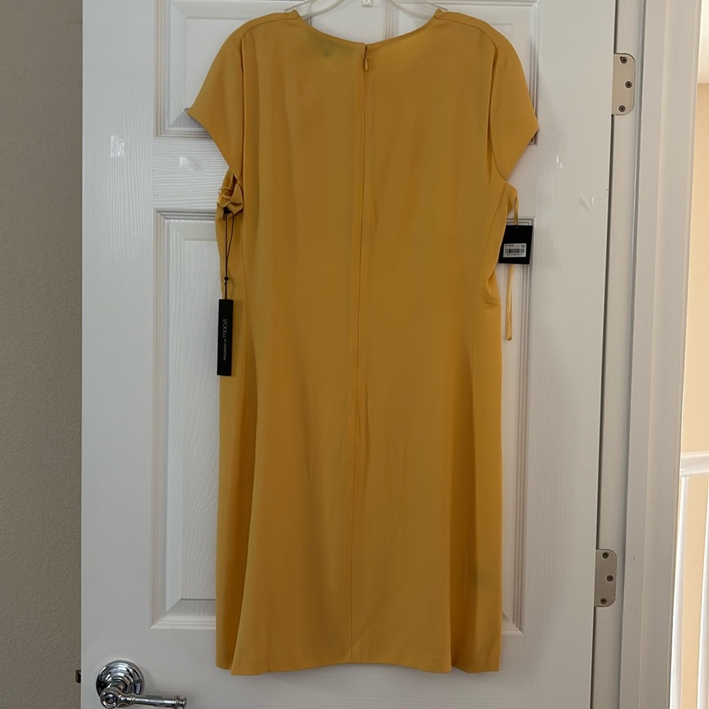 Francisco Costa For Calvin Klein Mustard Yellow Dress- SIZE 10 - Picture 3 of 17